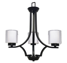 HOMEnhancements 18782 - Sonora 3-Light Chandelier - MB - Clear & White Glass